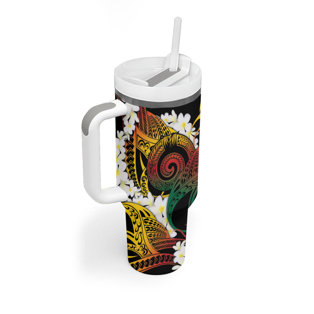 Piko Hawaiian Tumbler With Handle Gradient Spiral Plumeria Tribal Patterns DT05 - Polynesian Pride