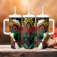 Piko Hawaiian Tumbler With Handle Gradient Spiral Plumeria Tribal Patterns DT05 - Polynesian Pride