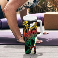 Piko Hawaiian Tumbler With Handle Gradient Spiral Plumeria Tribal Patterns DT05 - Polynesian Pride
