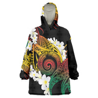 Piko Hawaiian Wearable Blanket Hoodie Gradient Spiral Plumeria Tribal Patterns DT05 One Size Multicolor - Polynesian Pride
