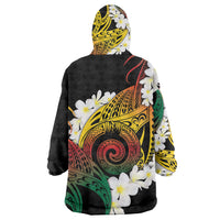 Piko Hawaiian Wearable Blanket Hoodie Gradient Spiral Plumeria Tribal Patterns DT05 - Polynesian Pride