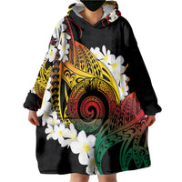 Piko Hawaiian Wearable Blanket Hoodie Gradient Spiral Plumeria Tribal Patterns DT05 - Polynesian Pride
