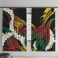 Piko Hawaiian Window Curtain Gradient Spiral Plumeria Tribal Patterns DT05 With Hooks Multicolor - Polynesian Pride