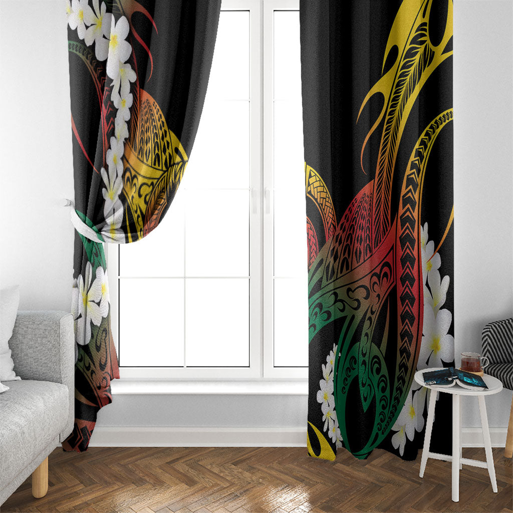 Piko Hawaiian Window Curtain Gradient Spiral Plumeria Tribal Patterns DT05 - Polynesian Pride