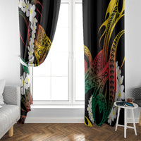Piko Hawaiian Window Curtain Gradient Spiral Plumeria Tribal Patterns DT05 - Polynesian Pride