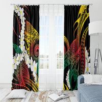 Piko Hawaiian Window Curtain Gradient Spiral Plumeria Tribal Patterns DT05 - Polynesian Pride