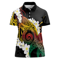Piko Hawaiian Women Polo Shirt Gradient Spiral Plumeria Tribal Patterns DT05 Female Multicolor - Polynesian Pride