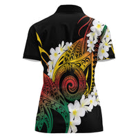 Piko Hawaiian Women Polo Shirt Gradient Spiral Plumeria Tribal Patterns DT05 - Polynesian Pride