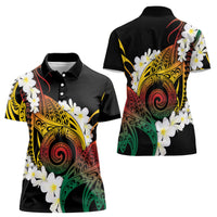 Piko Hawaiian Women Polo Shirt Gradient Spiral Plumeria Tribal Patterns DT05 - Polynesian Pride
