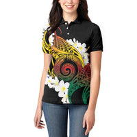 Piko Hawaiian Women Polo Shirt Gradient Spiral Plumeria Tribal Patterns DT05 - Polynesian Pride