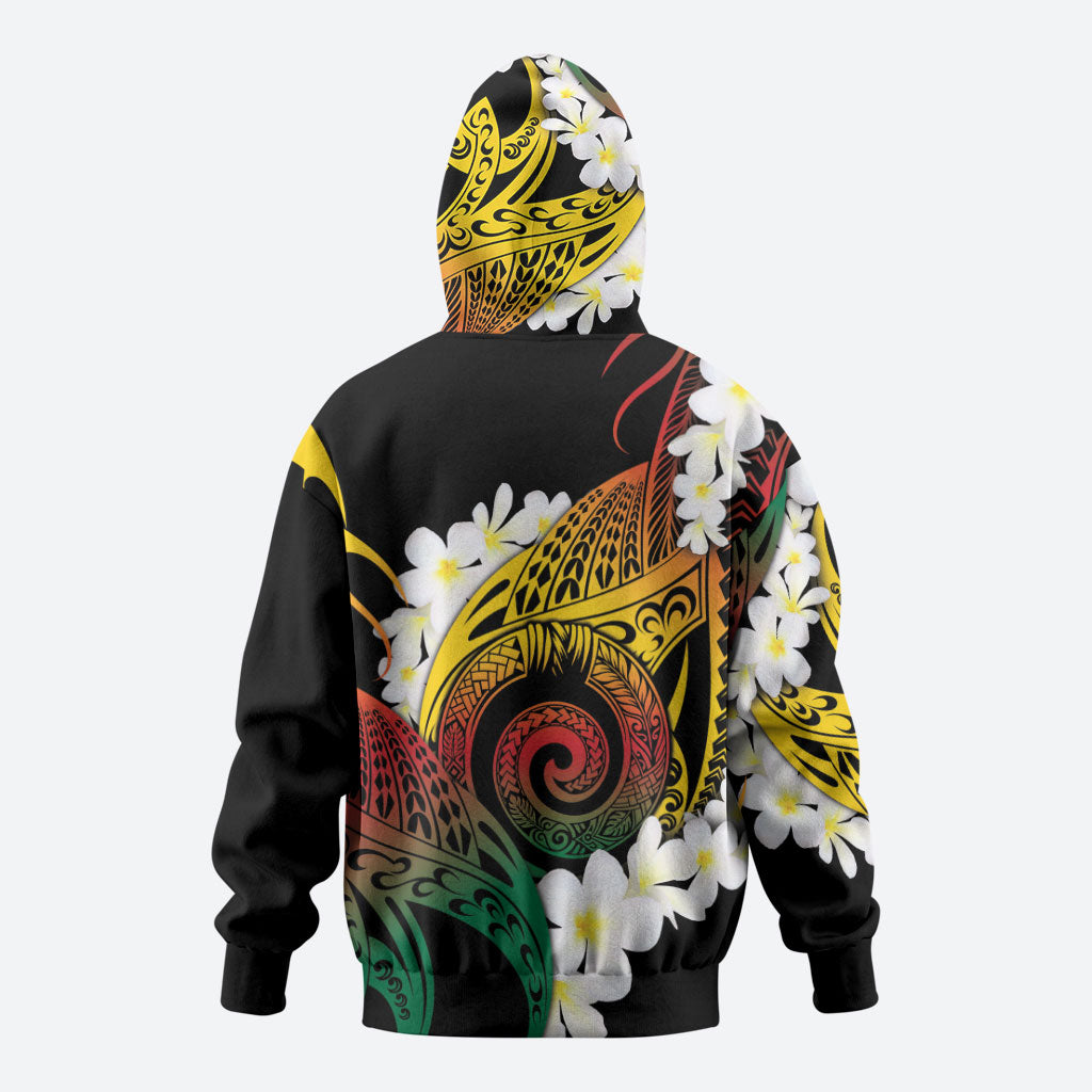 Piko Hawaiian Zip Hoodie Gradient Spiral Plumeria Tribal Patterns DT05 - Polynesian Pride