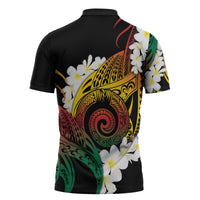 Piko Hawaiian Zipper Polo Shirt Gradient Spiral Plumeria Tribal Patterns DT05 - Polynesian Pride
