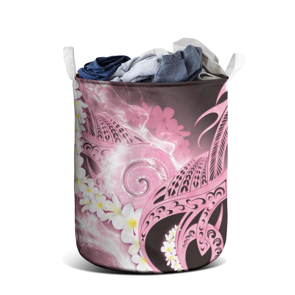 Piko Hawaiian Laundry Basket Pink Galaxy Spiral Plumeria Tribal Patterns DT05 - Polynesian Pride