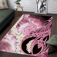 Piko Hawaiian Area Rug Pink Galaxy Spiral Plumeria Tribal Patterns DT05 Pink - Polynesian Pride