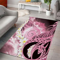 Piko Hawaiian Area Rug Pink Galaxy Spiral Plumeria Tribal Patterns DT05 - Polynesian Pride
