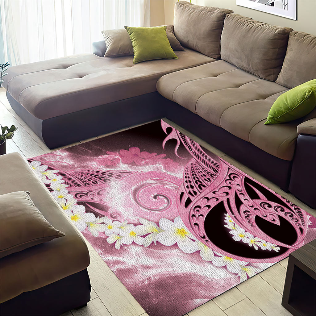 Piko Hawaiian Area Rug Pink Galaxy Spiral Plumeria Tribal Patterns DT05 - Polynesian Pride