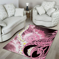 Piko Hawaiian Area Rug Pink Galaxy Spiral Plumeria Tribal Patterns DT05 - Polynesian Pride