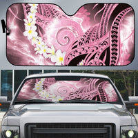 Piko Hawaiian Auto Sun Shade Pink Galaxy Spiral Plumeria Tribal Patterns DT05 Pink - Polynesian Pride