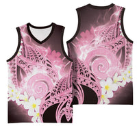 Piko Hawaiian Basketball Jersey Pink Galaxy Spiral Plumeria Tribal Patterns DT05 - Polynesian Pride