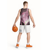 Piko Hawaiian Basketball Jersey Pink Galaxy Spiral Plumeria Tribal Patterns DT05 - Polynesian Pride