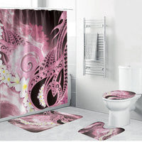 Piko Hawaiian Bathroom Set Pink Galaxy Spiral Plumeria Tribal Patterns DT05 Bathroom Set (4 pcs) Pink - Polynesian Pride
