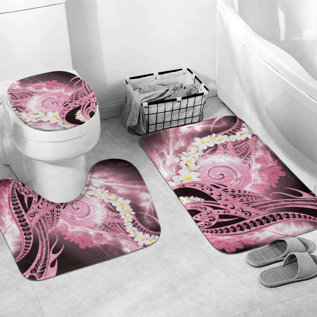 Piko Hawaiian Bathroom Set Pink Galaxy Spiral Plumeria Tribal Patterns DT05 Mat Set Only (3 pcs) One Size Pink - Polynesian Pride