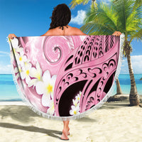 Piko Hawaiian Beach Blanket Pink Galaxy Spiral Plumeria Tribal Patterns DT05 - Polynesian Pride