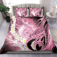 Piko Hawaiian Bedding Set Pink Galaxy Spiral Plumeria Tribal Patterns DT05 - Polynesian Pride