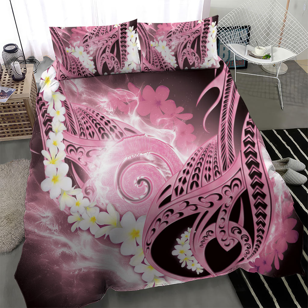 Piko Hawaiian Bedding Set Pink Galaxy Spiral Plumeria Tribal Patterns DT05 - Polynesian Pride