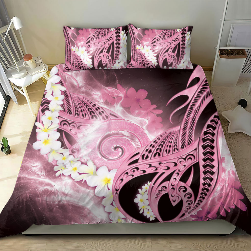 Piko Hawaiian Bedding Set Pink Galaxy Spiral Plumeria Tribal Patterns DT05 - Polynesian Pride