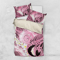 Piko Hawaiian Bedding Set Pink Galaxy Spiral Plumeria Tribal Patterns DT05 US Twin 172cm x 218cm Pink - Polynesian Pride