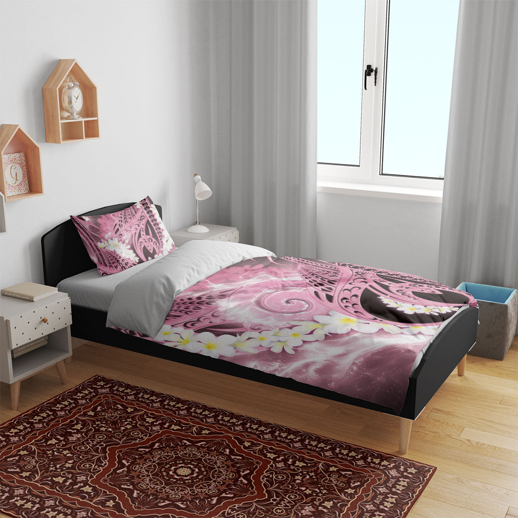Piko Hawaiian Bedding Set Pink Galaxy Spiral Plumeria Tribal Patterns DT05 - Polynesian Pride