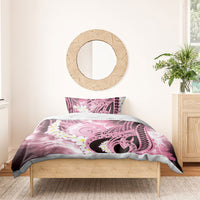 Piko Hawaiian Bedding Set Pink Galaxy Spiral Plumeria Tribal Patterns DT05 - Polynesian Pride