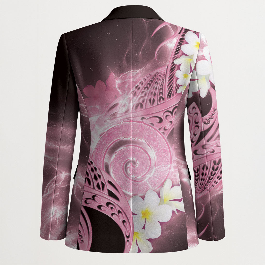 Piko Hawaiian Blazer Pink Galaxy Spiral Plumeria Tribal Patterns DT05 - Polynesian Pride