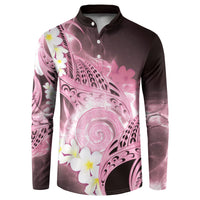 Piko Hawaiian Button Sweatshirt Pink Galaxy Spiral Plumeria Tribal Patterns DT05 Pink - Polynesian Pride
