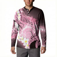 Piko Hawaiian Button Sweatshirt Pink Galaxy Spiral Plumeria Tribal Patterns DT05 - Polynesian Pride