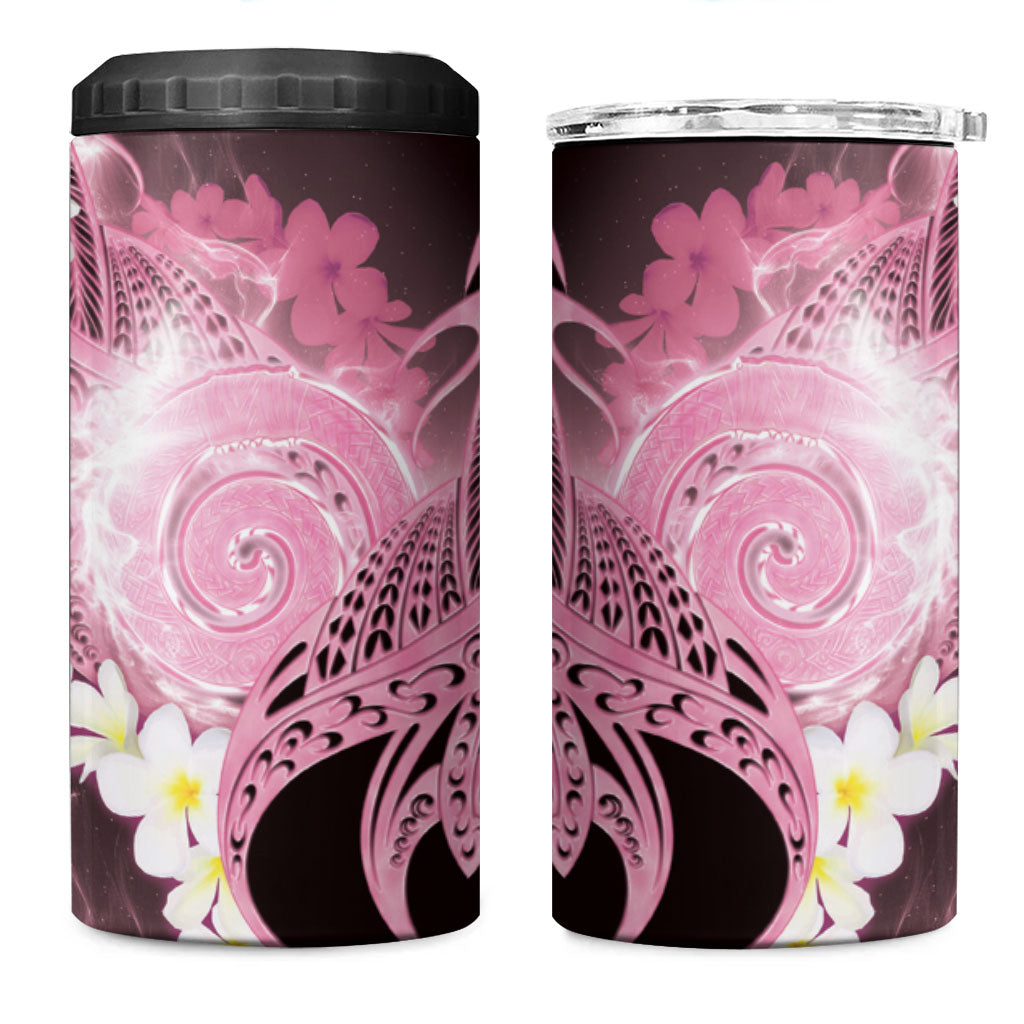 Piko Hawaiian 4 in 1 Can Cooler Tumbler Pink Galaxy Spiral Plumeria Tribal Patterns DT05 One Size: 16 oz Pink - Polynesian Pride
