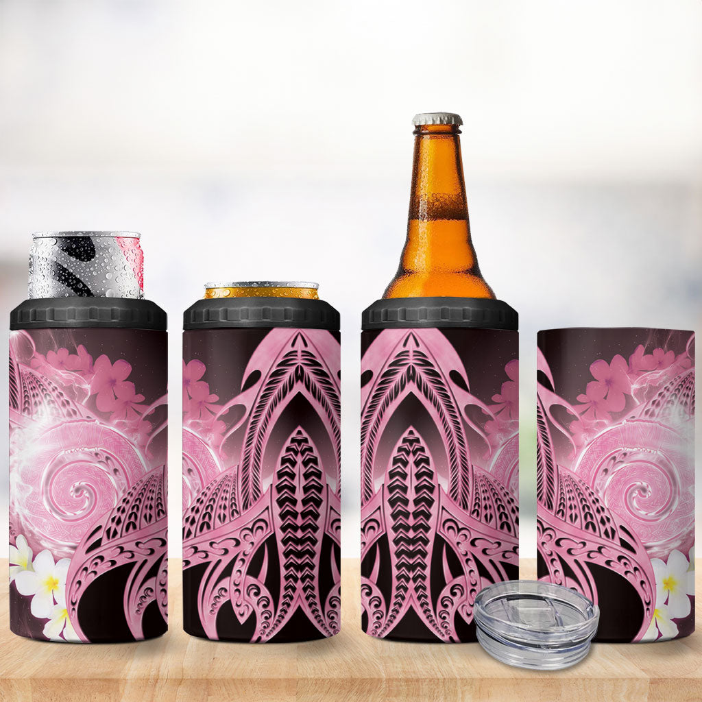 Piko Hawaiian 4 in 1 Can Cooler Tumbler Pink Galaxy Spiral Plumeria Tribal Patterns DT05 - Polynesian Pride