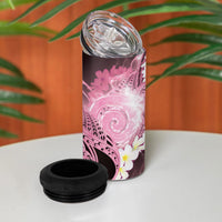 Piko Hawaiian 4 in 1 Can Cooler Tumbler Pink Galaxy Spiral Plumeria Tribal Patterns DT05 - Polynesian Pride