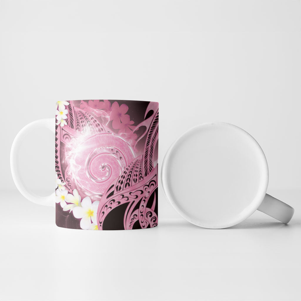 Piko Hawaiian Ceramic Mug Pink Galaxy Spiral Plumeria Tribal Patterns DT05 - Polynesian Pride