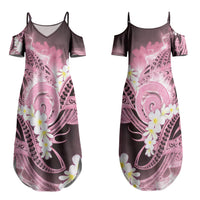 Piko Hawaiian Couples Matching Summer Maxi Dress and Hawaiian Shirt Pink Galaxy Spiral Plumeria Tribal Patterns DT05 - Polynesian Pride