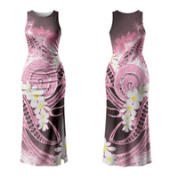 Piko Hawaiian Couples Matching Tank Maxi Dress and Hawaiian Shirt Pink Galaxy Spiral Plumeria Tribal Patterns DT05 - Polynesian Pride