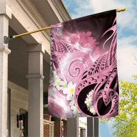 Piko Hawaiian Garden Flag Pink Galaxy Spiral Plumeria Tribal Patterns DT05 House Flag Pink - Polynesian Pride