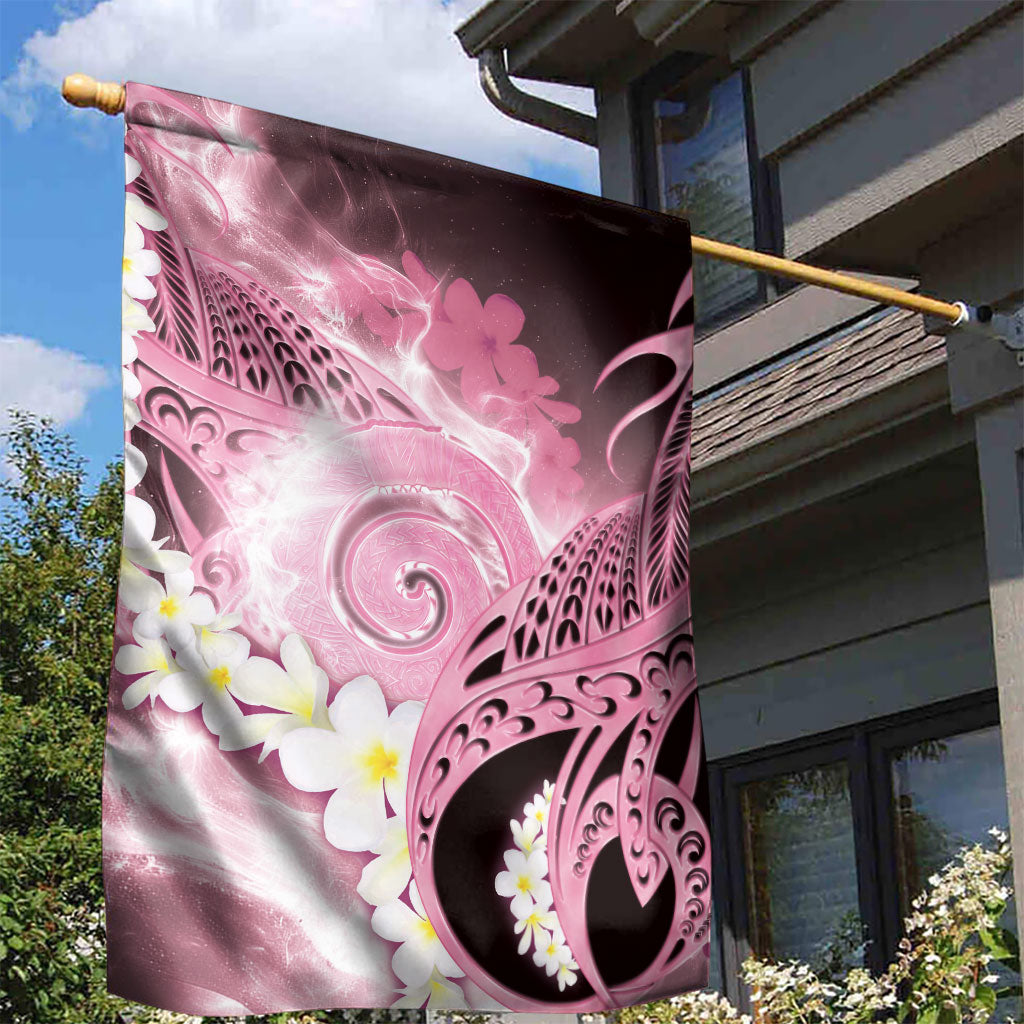 Piko Hawaiian Garden Flag Pink Galaxy Spiral Plumeria Tribal Patterns DT05 - Polynesian Pride