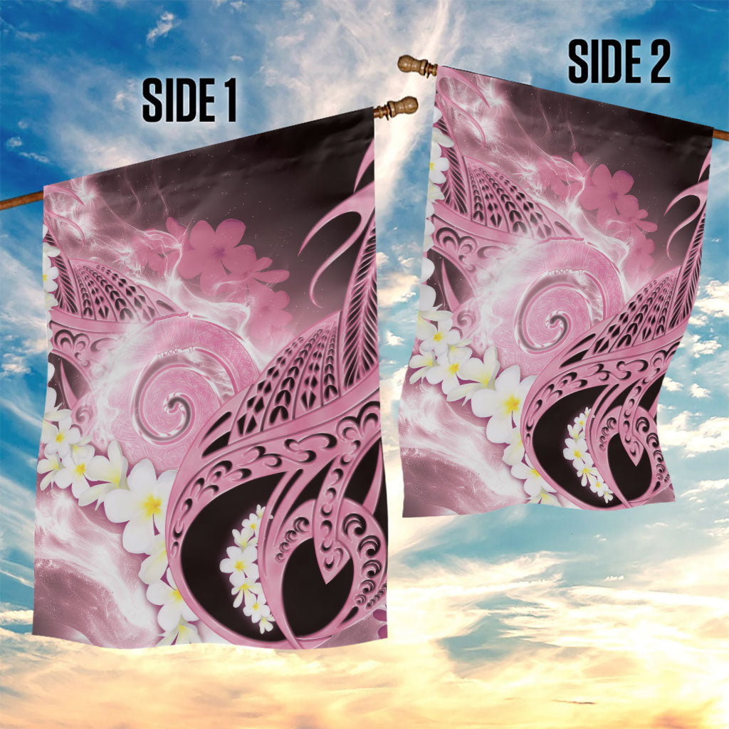 Piko Hawaiian Garden Flag Pink Galaxy Spiral Plumeria Tribal Patterns DT05 - Polynesian Pride