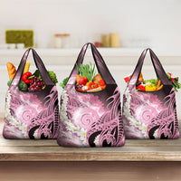 Piko Hawaiian Grocery Bag Pink Galaxy Spiral Plumeria Tribal Patterns DT05 3-pack One Size Pink - Polynesian Pride