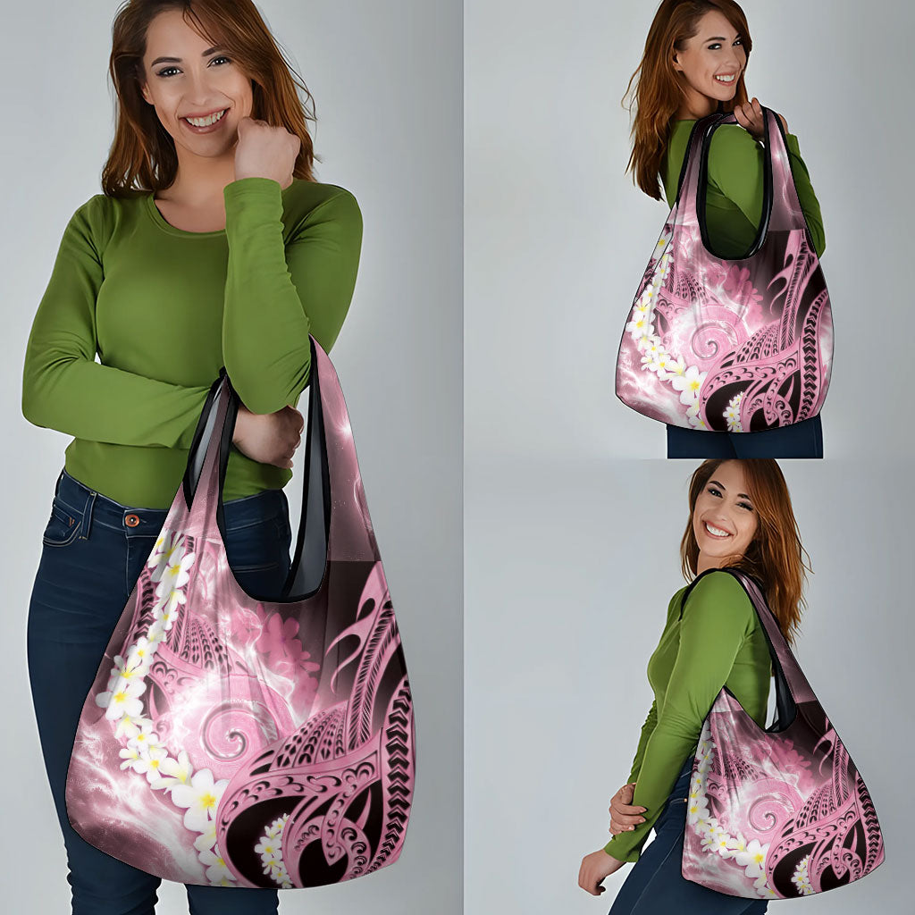 Piko Hawaiian Grocery Bag Pink Galaxy Spiral Plumeria Tribal Patterns DT05 - Polynesian Pride