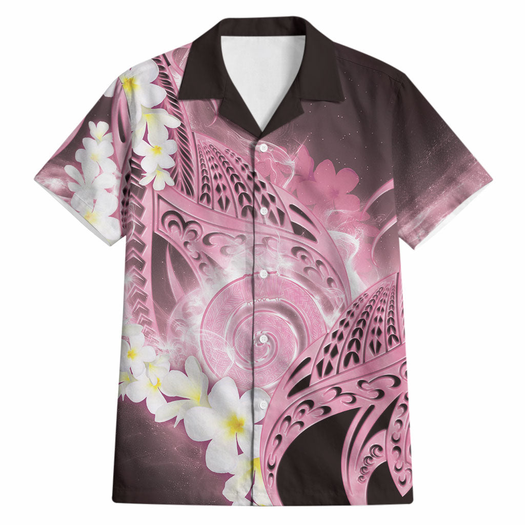 Piko Hawaiian Hawaiian Shirt Pink Galaxy Spiral Plumeria Tribal Patterns DT05 Pink - Polynesian Pride