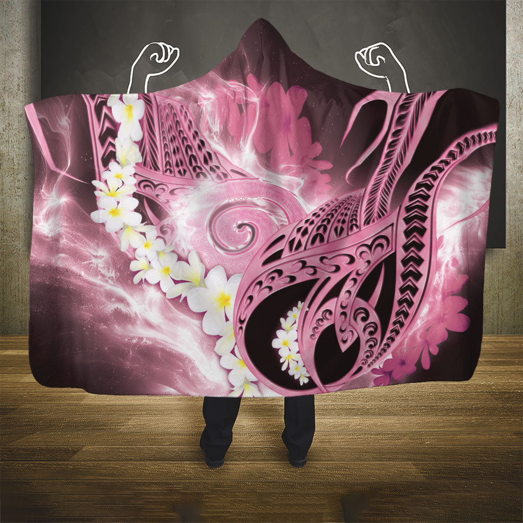 Piko Hawaiian Hooded Blanket Pink Galaxy Spiral Plumeria Tribal Patterns DT05 - Polynesian Pride