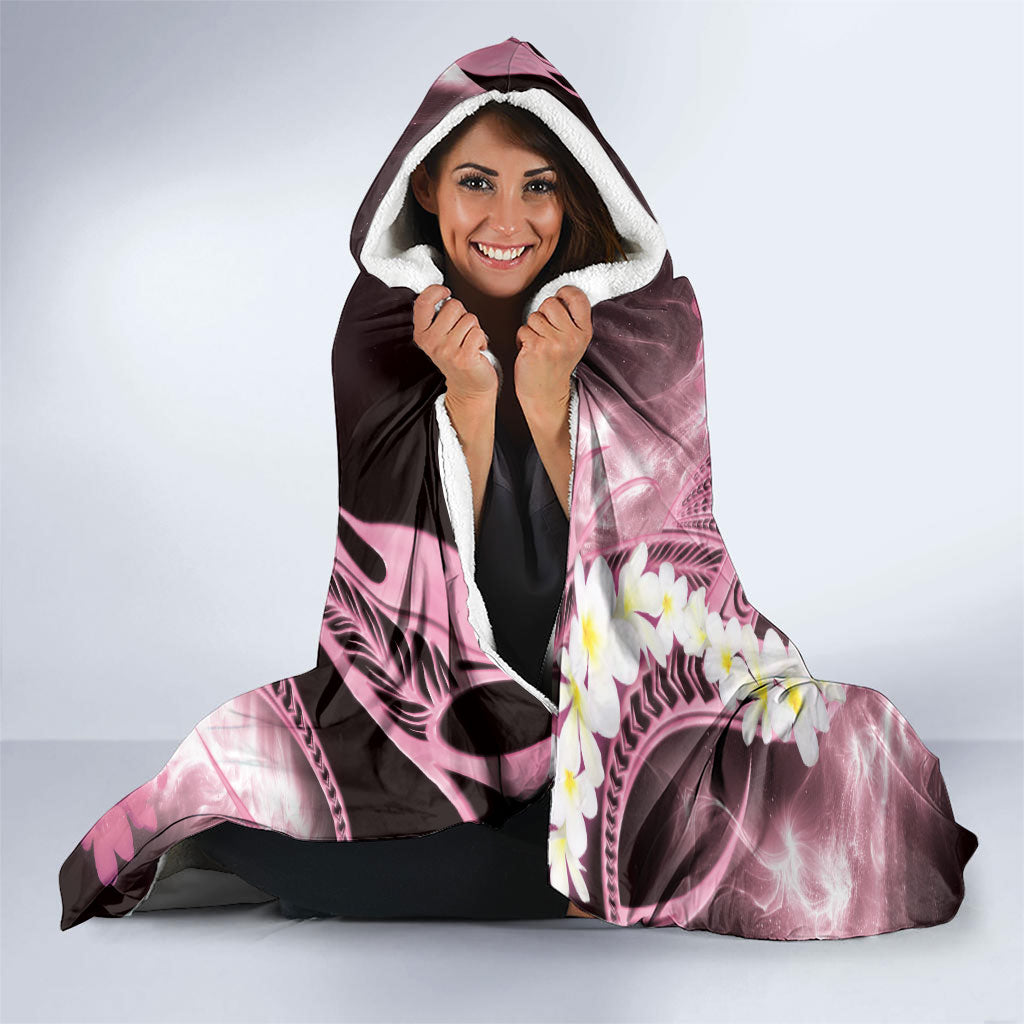 Piko Hawaiian Hooded Blanket Pink Galaxy Spiral Plumeria Tribal Patterns DT05 - Polynesian Pride